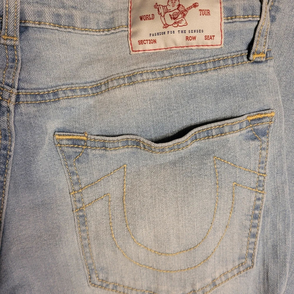 True Religion Light Blue Straight/wide Leg Jeans - Picture 3 of 5